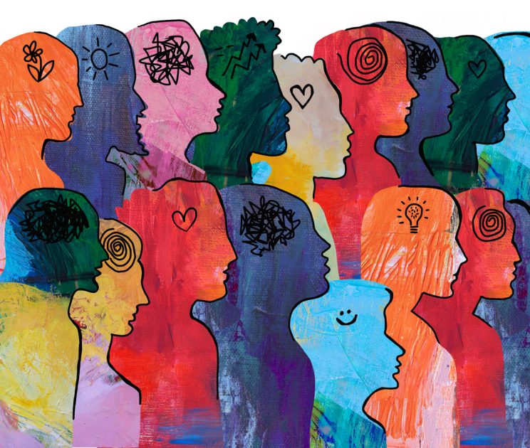 Illustration of different people in colorful handdrawn aesthetic