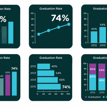 six examples of data visualizations that pass color contrast checker